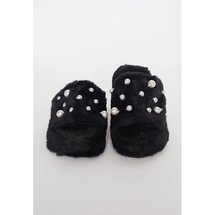 Pantufla Perlas Mujer Negro Familyshop 3