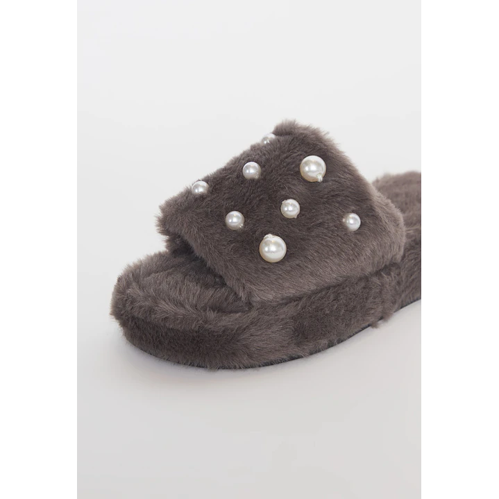 Pantufla Perlas Mujer Gris Familyshop 2