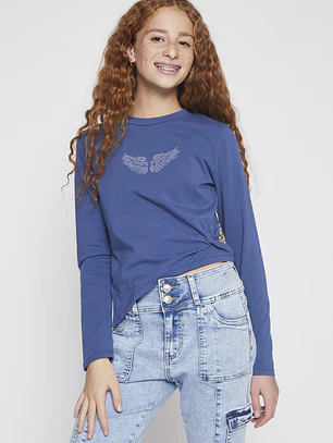 Polera Brillo Lola Azul Familyshop