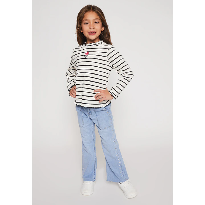 Jeans Wide Leg Tachas Niña Azul Familyshop 3