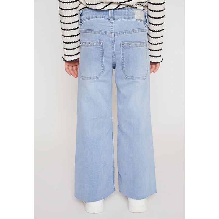 Jeans Wide Leg Tachas Niña Azul Familyshop 2