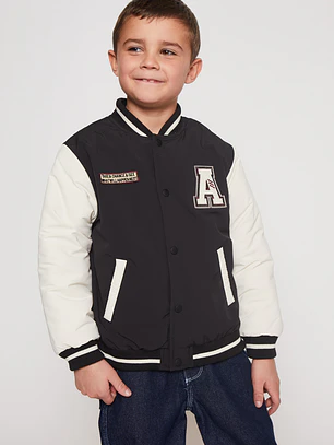 Chaqueta College Sherpa Niño Negro Familyshop