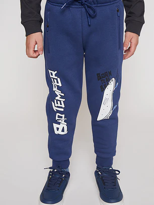 Pantalón Buzo Cierre Niño Azul Familyshop