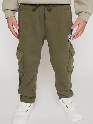 Pantalón Buzo Cargo Niño Verde Familyshop