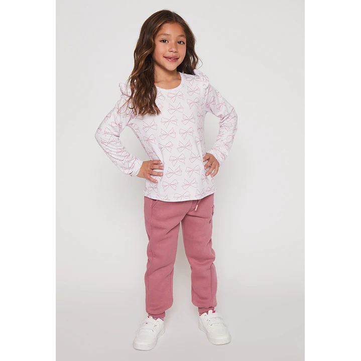 Pantalón Buzo Basic Niña Rosado Familyshop 2