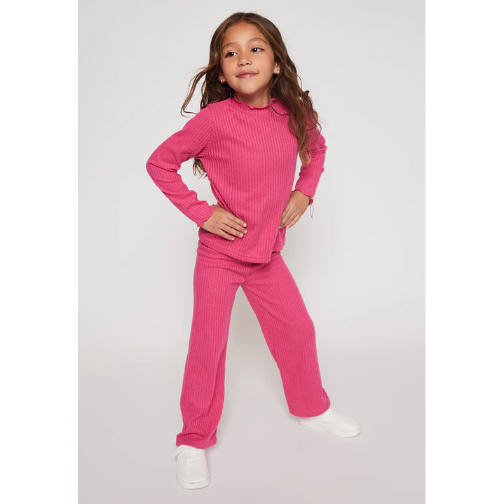 Pantalón Wide Leg Niña Fucsia Familyshop 2