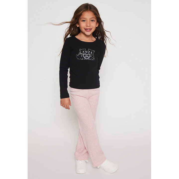 Pantalón Wide Leg Niña Rosado Familyshop 2