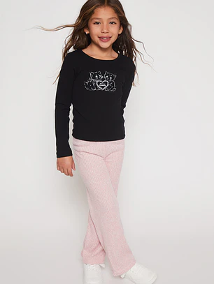 Pantalón Wide Leg Niña Rosado Familyshop