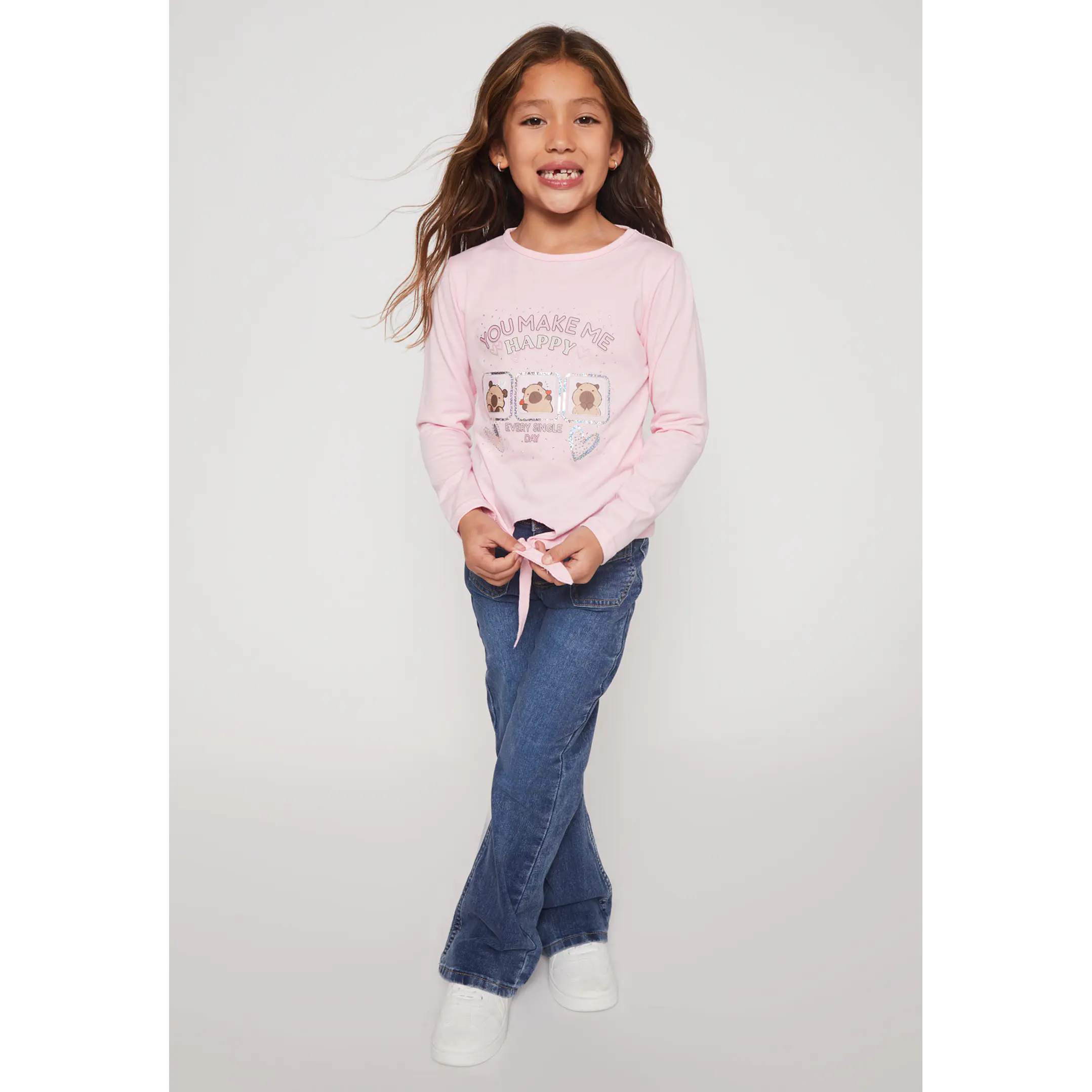 Polera Brillo Niña Damasco Familyshop 3
