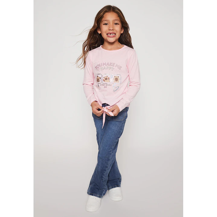 Polera Brillo Niña Damasco Familyshop 3