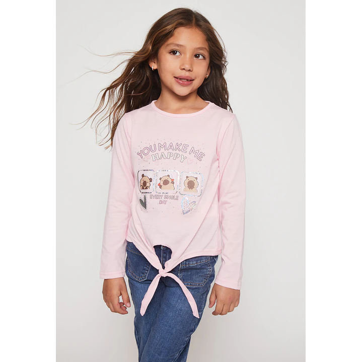 Polera Brillo Niña Damasco Familyshop 1