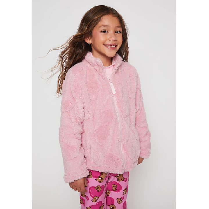 Polar Peludo Flores Niña Rosado Familyshop 1
