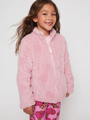 Polar Peludo Flores Niña Rosado Familyshop