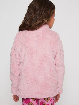 Polar Peludo Flores Niña Rosado Familyshop