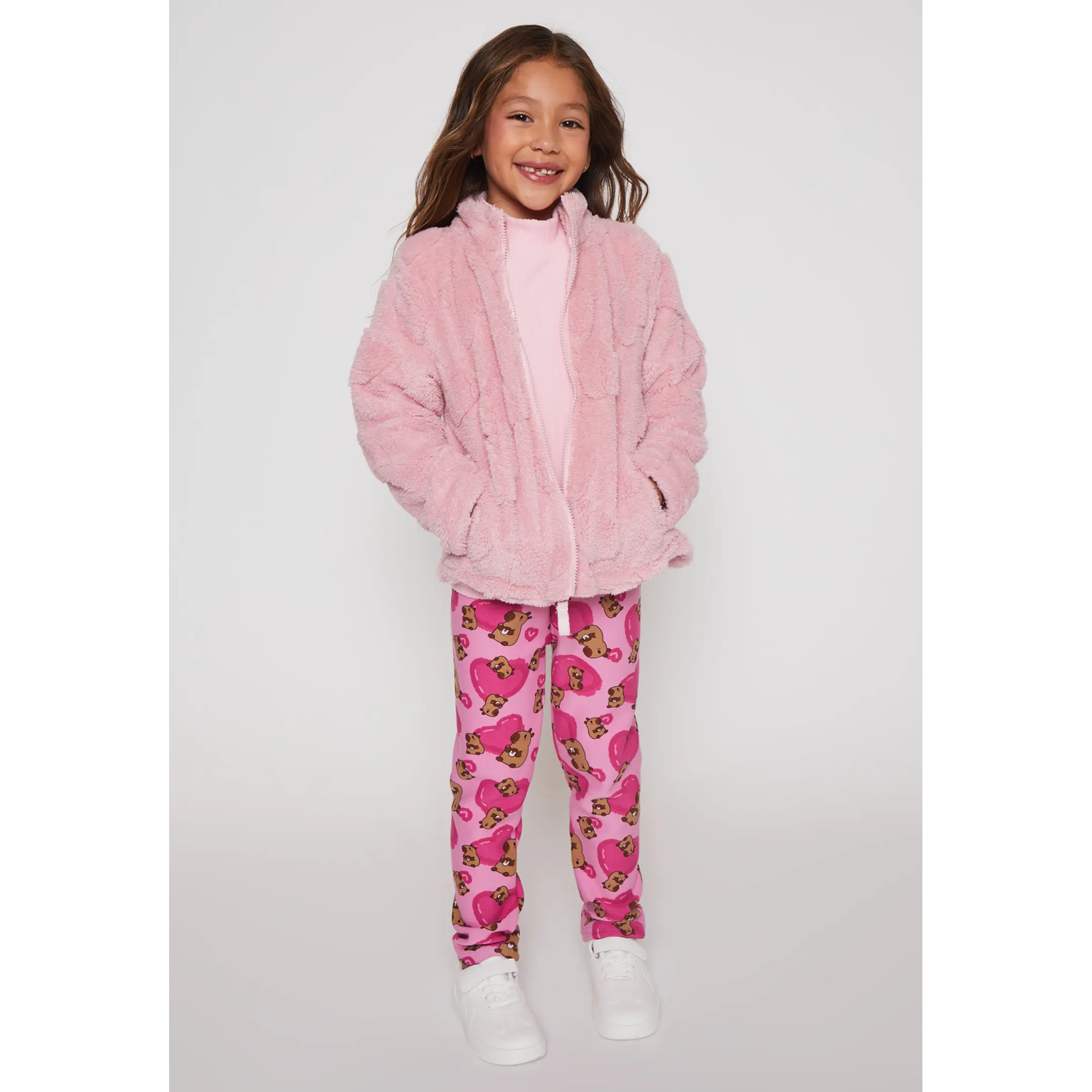 Polar Peludo Flores Niña Rosado Familyshop 3
