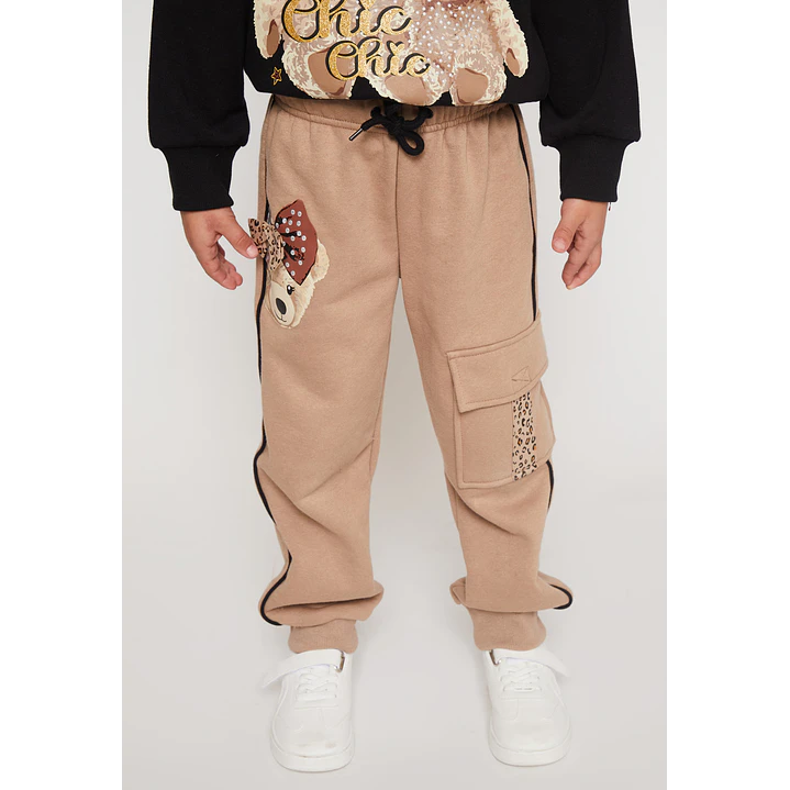 Pantalón Buzo Cargo Niña Café Familyshop 1