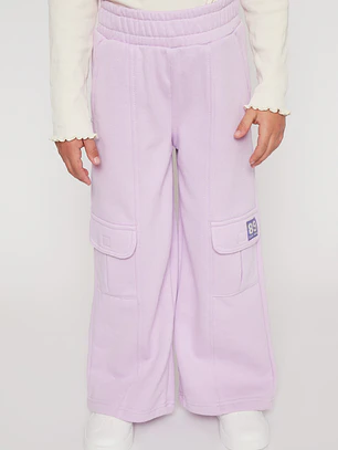 Pantalón Buzo Wide Leg Niña Lila Familyshop