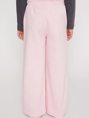 Pantalón Buzo Wide Leg Niña Rosado Familyshop