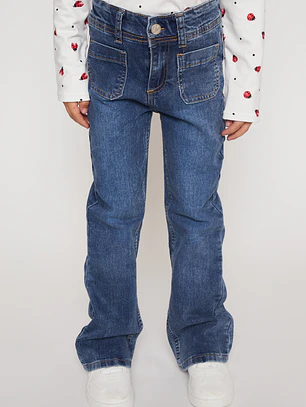 Jeans Flare Moda Niña Azul Familyshop