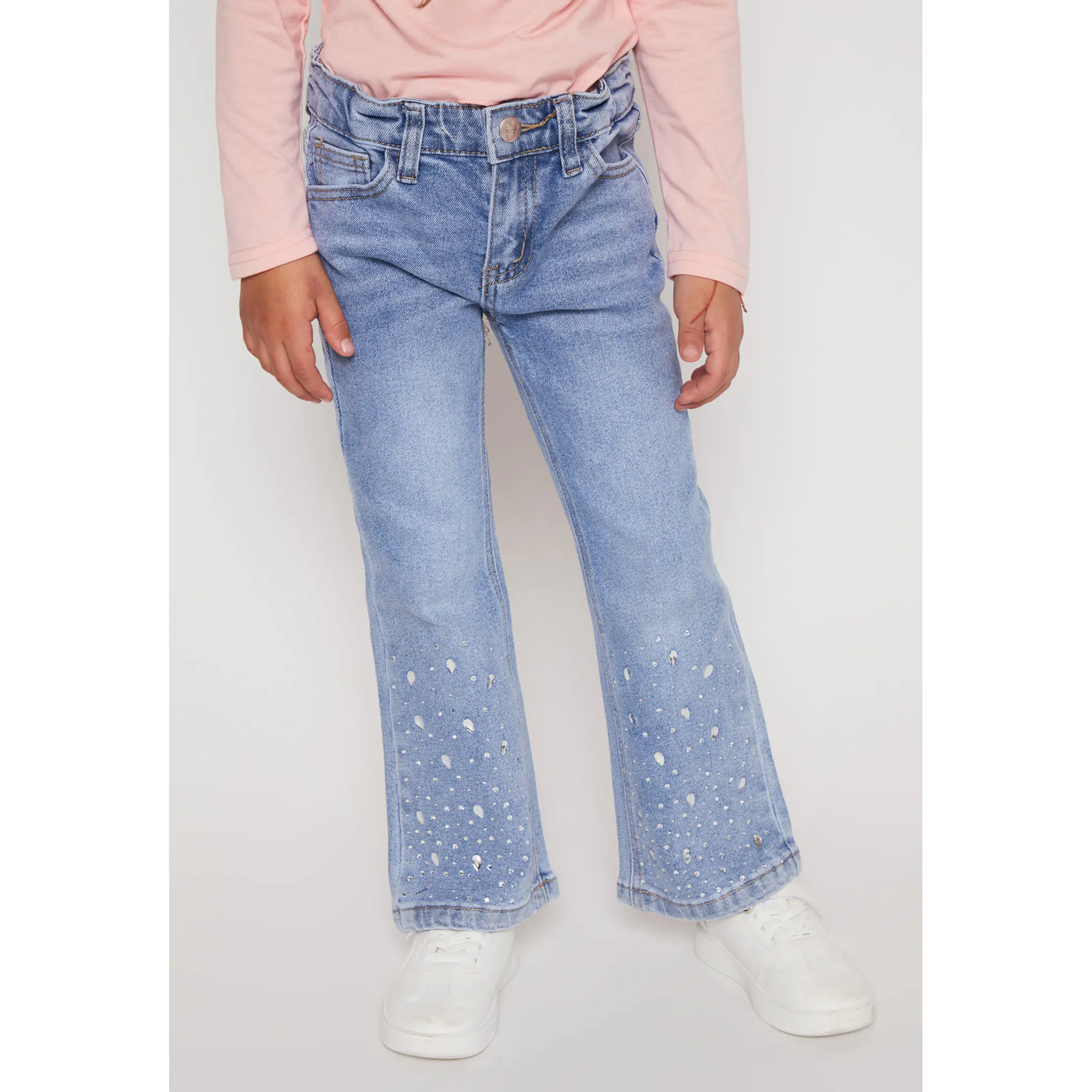 Jeans Flare Bolsillo Niña Azul Familyshop 1