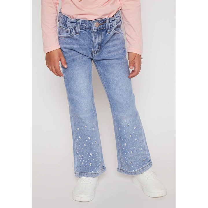Jeans Flare Bolsillo Niña Azul Familyshop 1