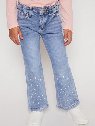 Jeans Flare Bolsillo Niña Azul Familyshop