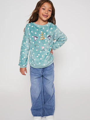 Jeans Wide Leg Niña Azul Familyshop