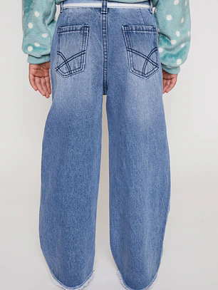 Jeans Wide Leg Niña Azul Familyshop