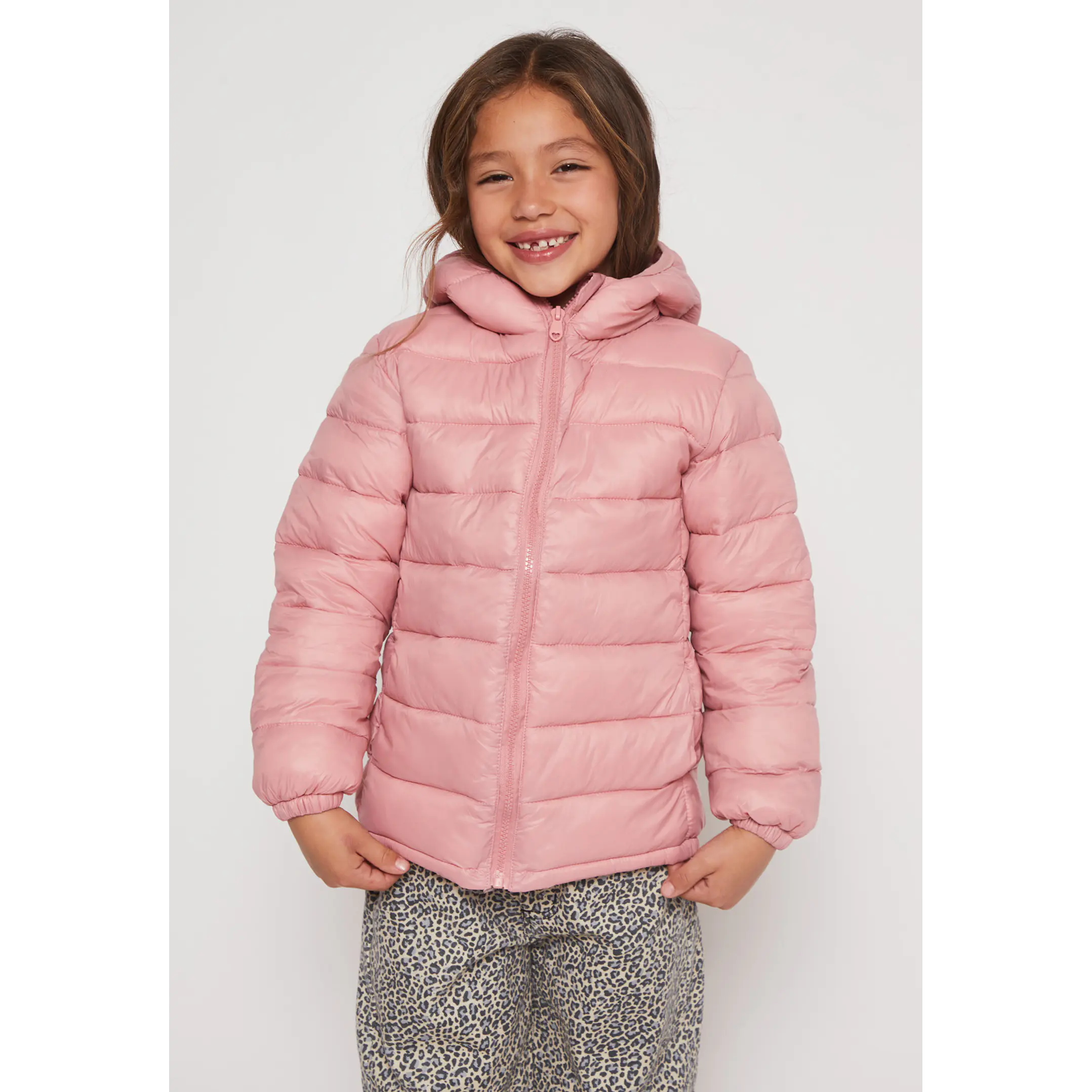 Parka Basic Niña Rosado Familyshop 1