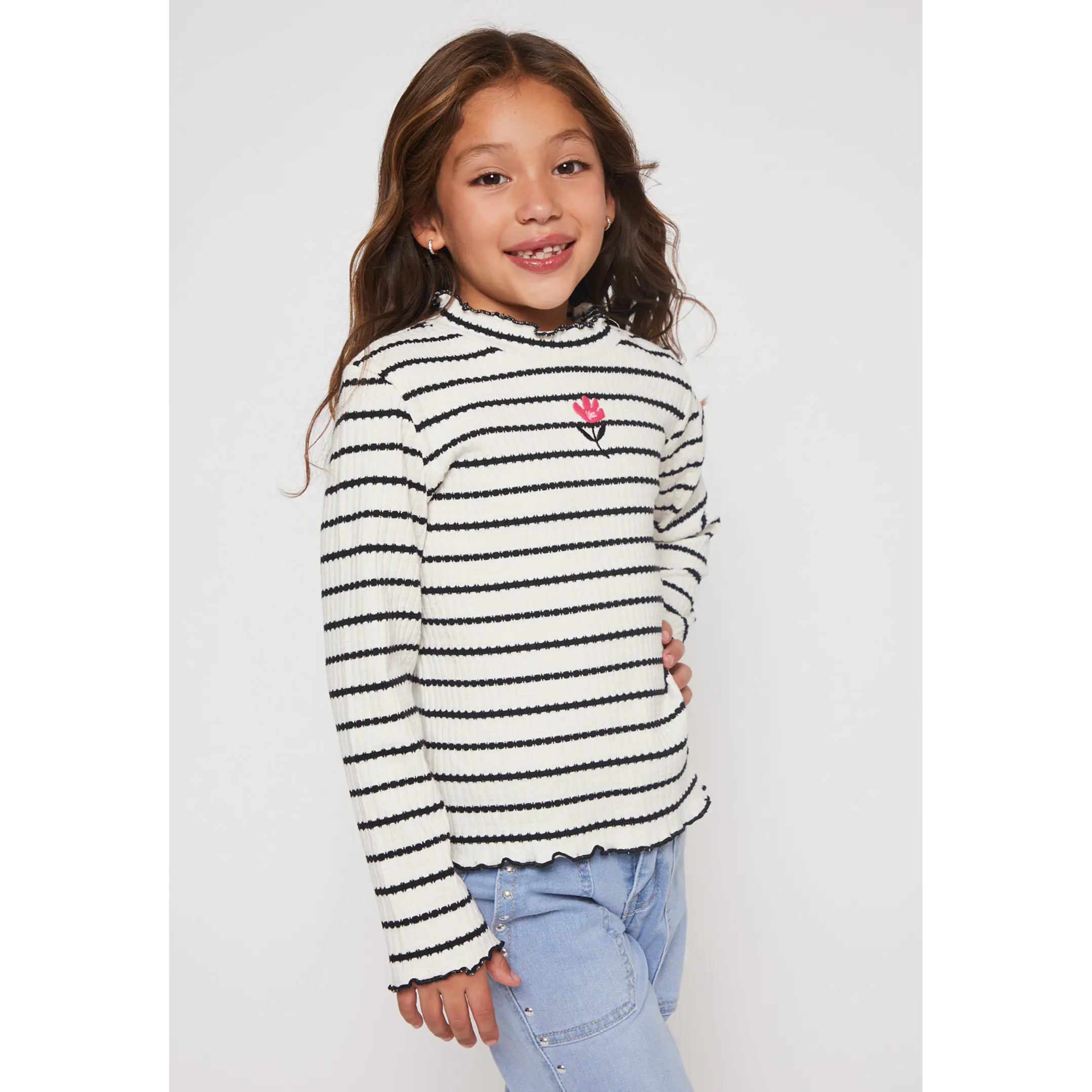 Polera Rullet Niña Blanco Familyshop 1