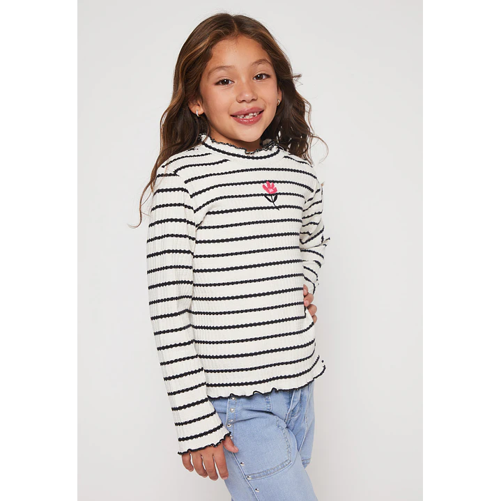 Polera Rullet Niña Blanco Familyshop 1