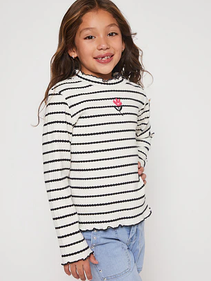 Polera Rullet Niña Blanco Familyshop