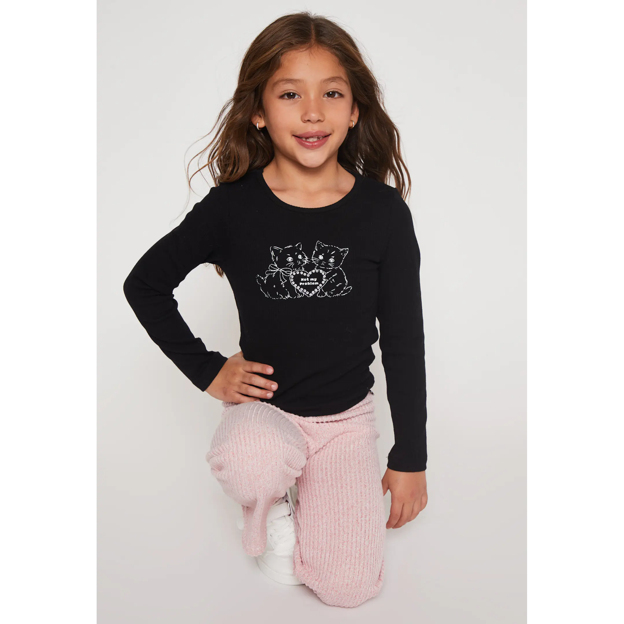 Polera Brillo Niña Negro Familyshop 3