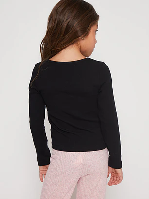 Polera Brillo Niña Negro Familyshop