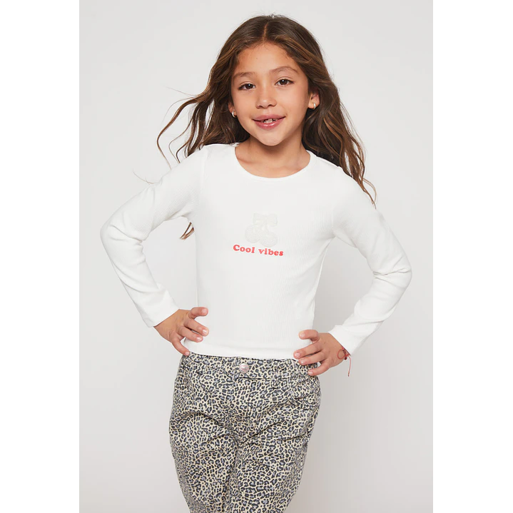 Polera Brillo Niña Blanco Familyshop 1