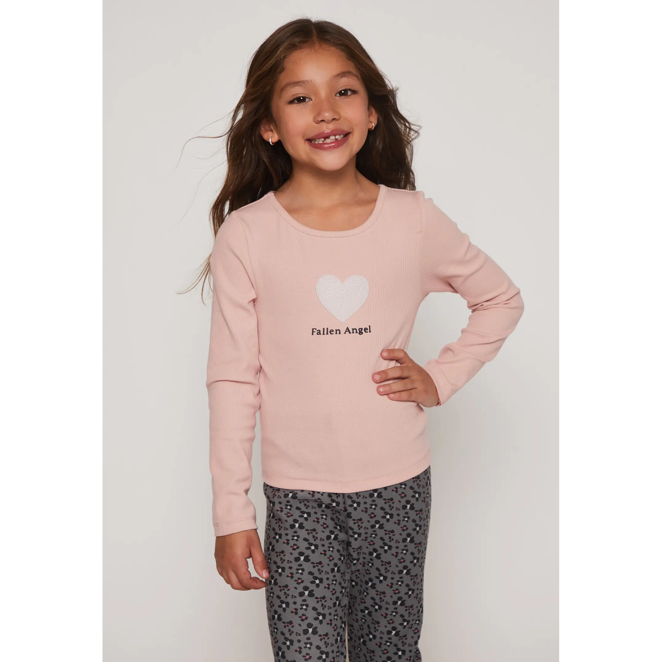 Polera Brillo Perlas Niña Rosado Familyshop 1