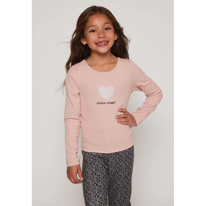 Polera Brillo Perlas Niña Rosado Familyshop 1