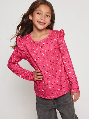 Polera Camiseta Niña Fucsia Familyshop