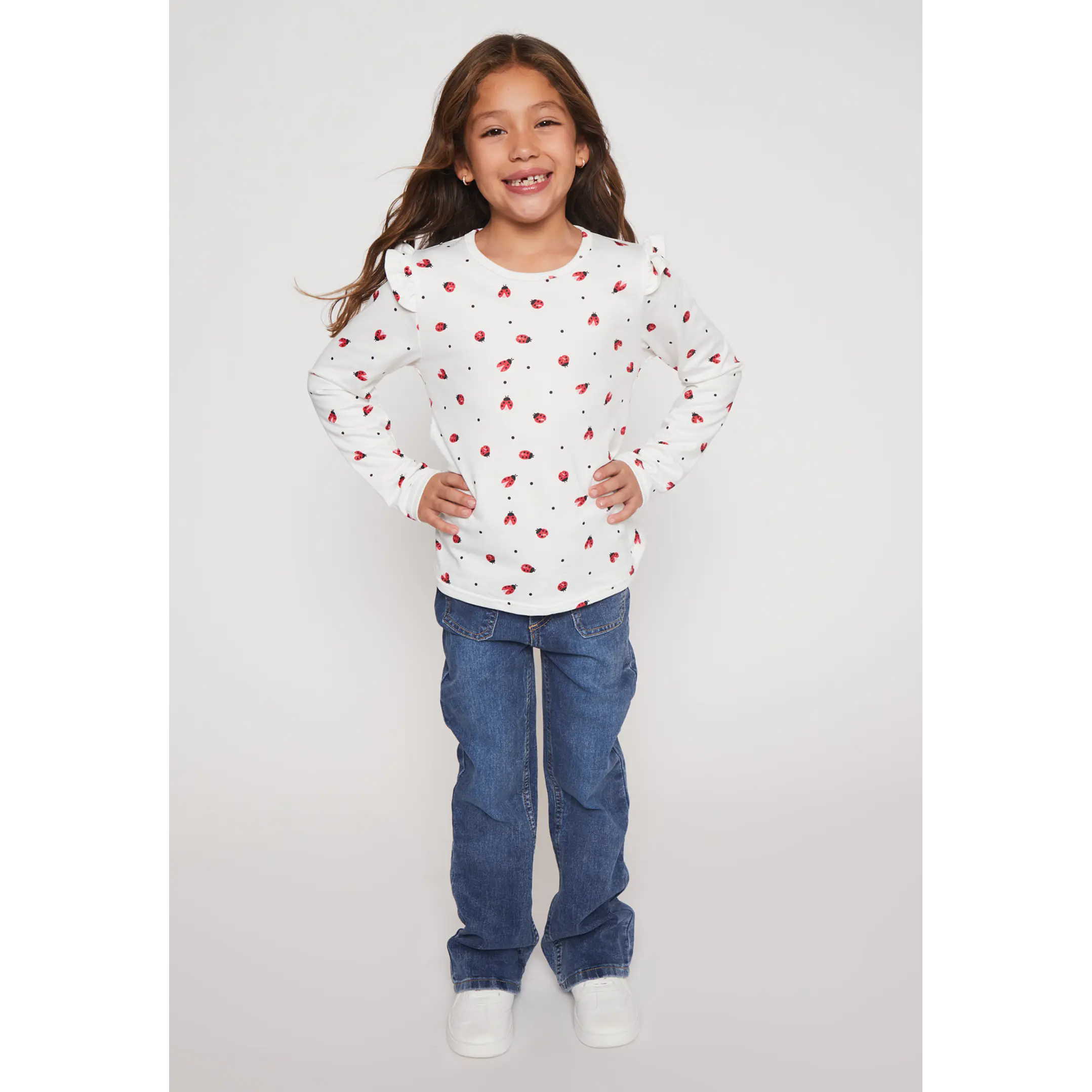 Polera Camiseta Niña Blanco Familyshop 3