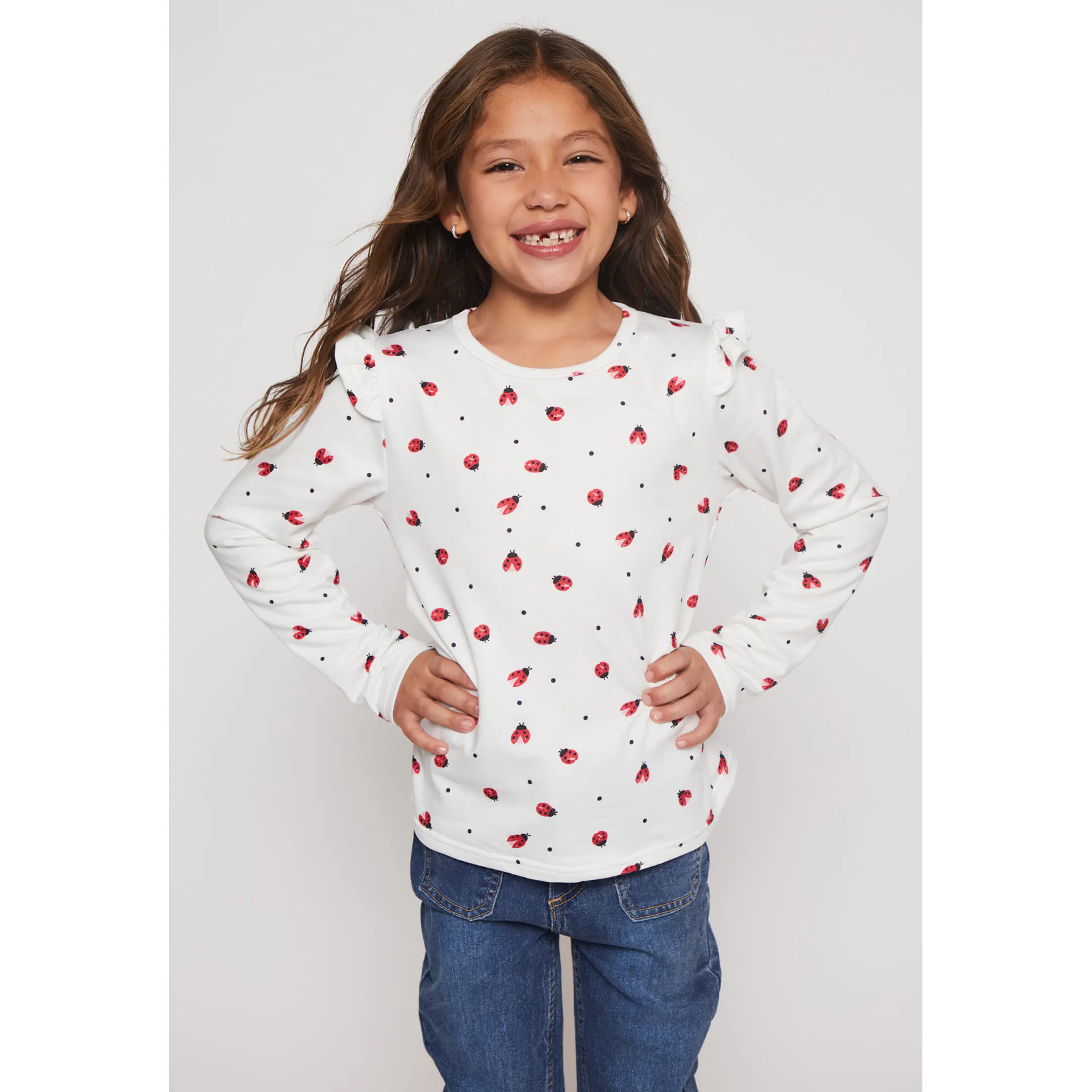 Polera Camiseta Niña Blanco Familyshop 1