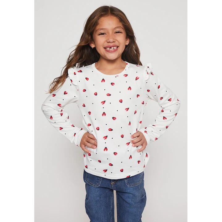 Polera Camiseta Niña Blanco Familyshop 1