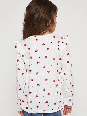 Polera Camiseta Niña Blanco Familyshop