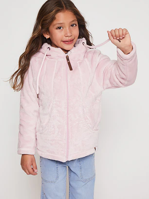 Polar Peludo Zipper Niña Rosado Familyshop
