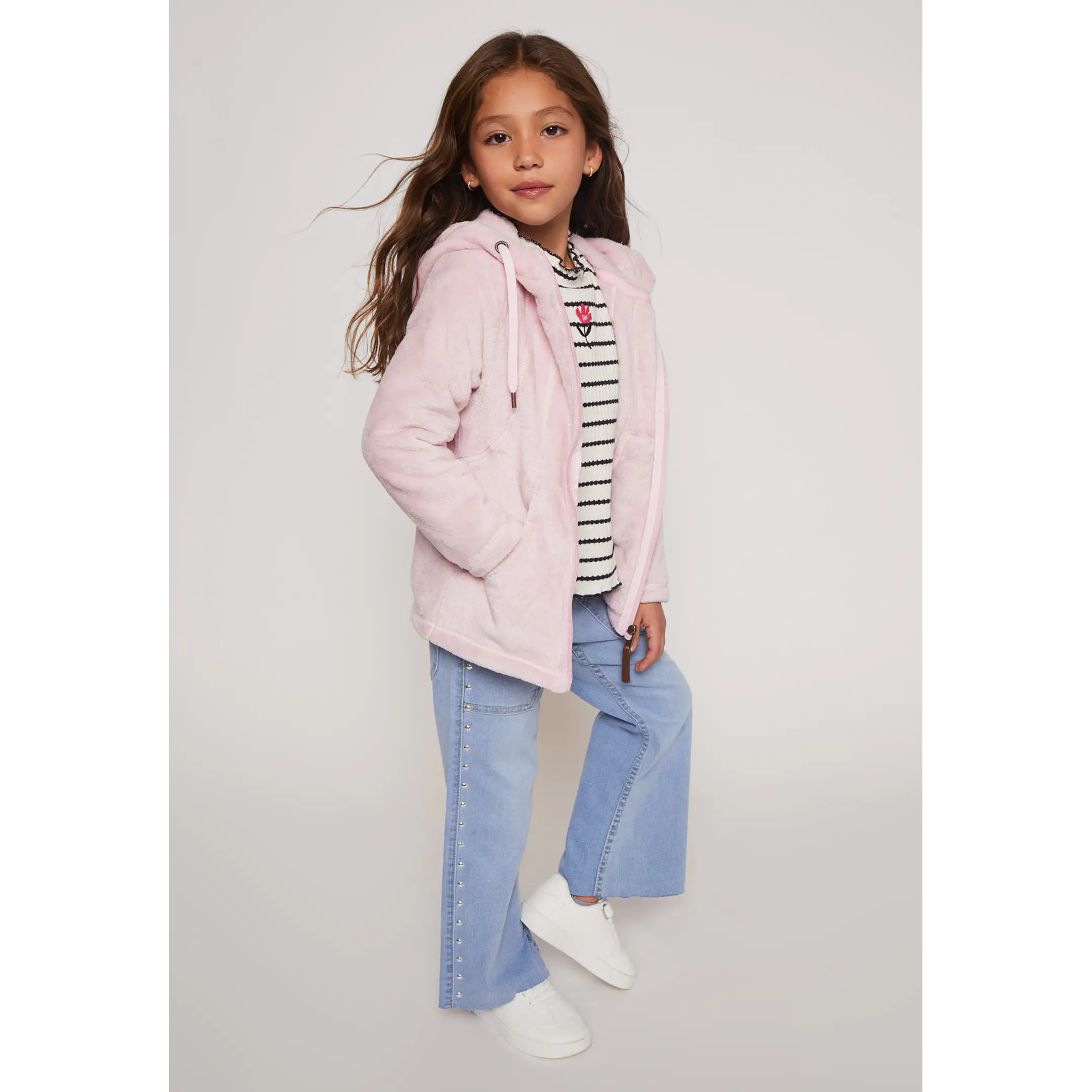 Polar Peludo Zipper Niña Rosado Familyshop 3