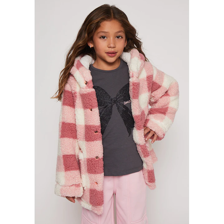 Abrigo Peludo Niña Rosado Familyshop 1