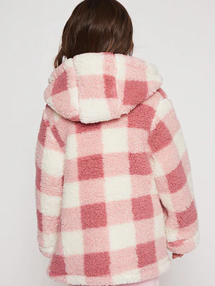 Abrigo Peludo Niña Rosado Familyshop