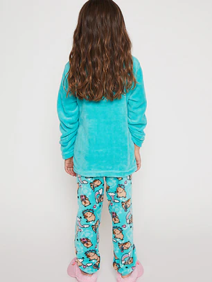 Pijama Polar Niña Celeste Familyshop