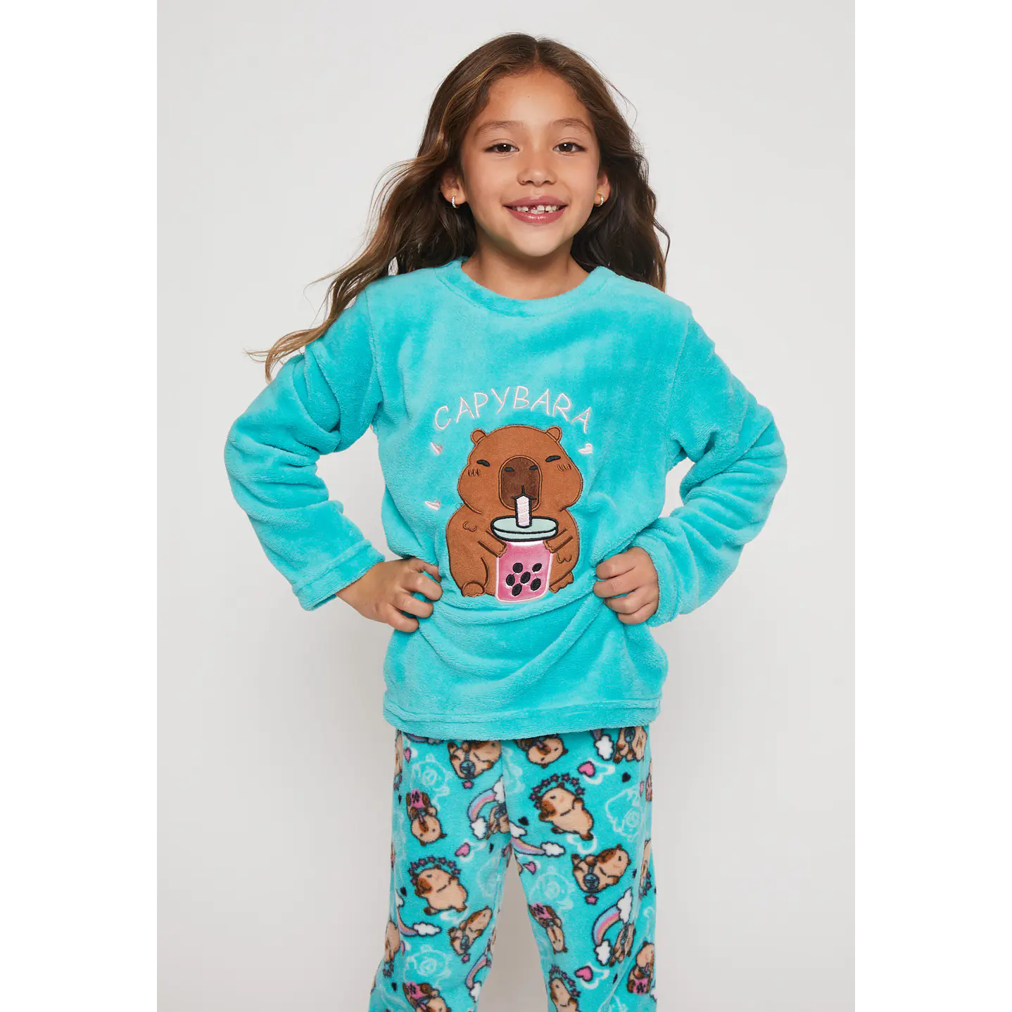 Pijama Polar Niña Celeste Familyshop 3