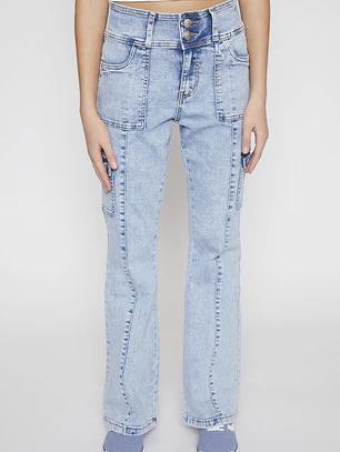 Jeans Flare Costura Lola Azul Familyshop