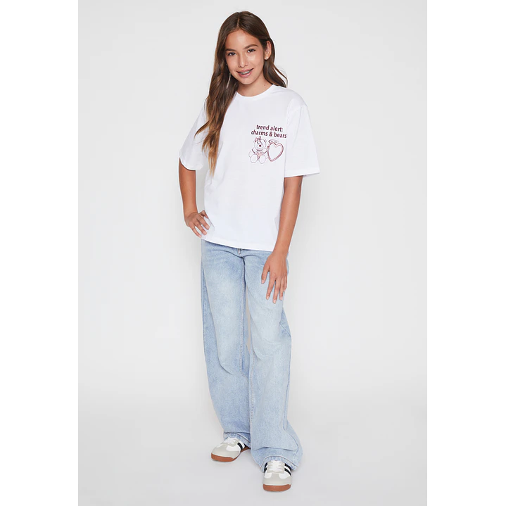 Polera Oversize LLavero  Lola Blanco Familyshop 4